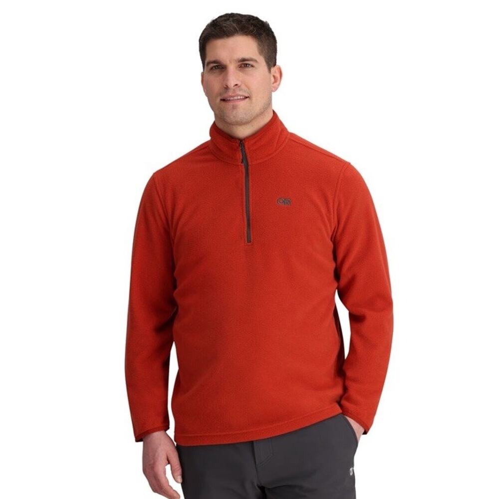 Outdoor Research Mens Fleece XL Orange 1/4 Zip Polartec Pullover Performance